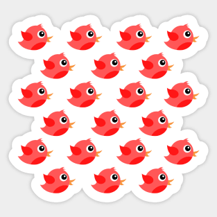 Red bird pattern Sticker